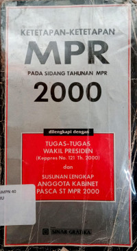 Image of Ketetapan-ketetapan MPR pada Sidang Tahunan MPR 2000